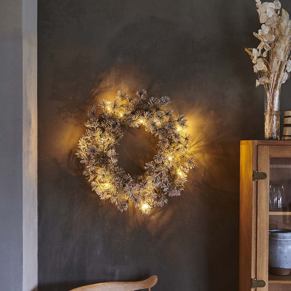 Alfi Krans, Ø 45 cm, 15 Led, Sne