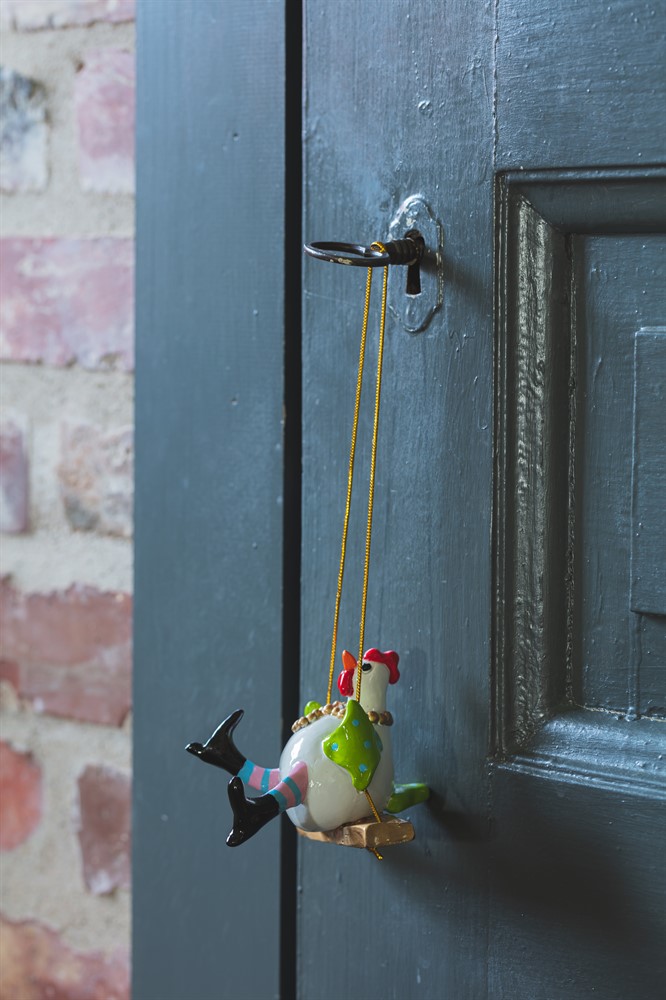 Høne på gynge H.7cm