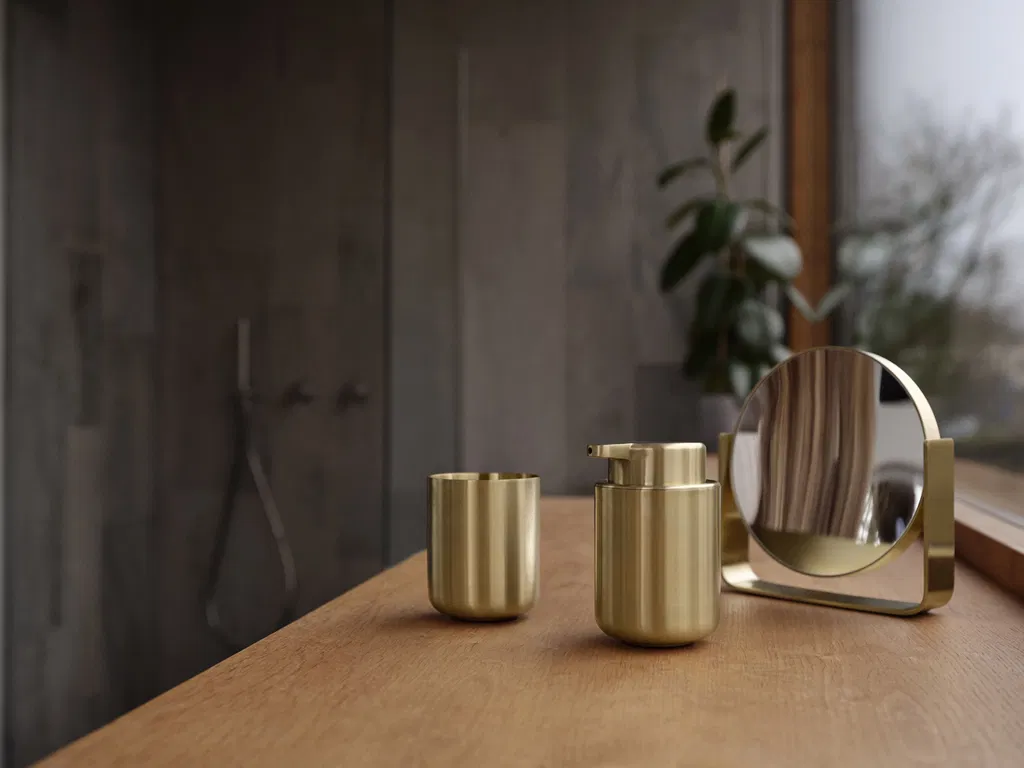 Zone Denmark Bordspejl m. 5 x forstørrelse Ume Messing