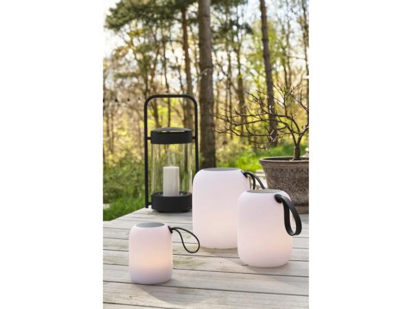 Villa Collection Hav LED Lampe m. solar Dia 17,5 x 23 cm Hvid/Sort
