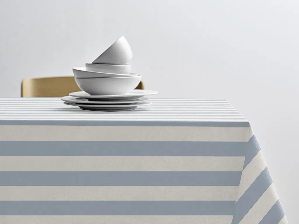 Södahl Akryldug med antislip Parallel Linen blue - i metermål