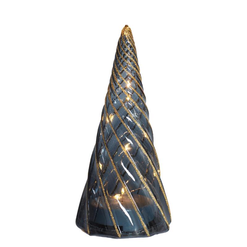 Sirius Vilma Træ, Sort/Guld, Ø9.5 x H19 cm