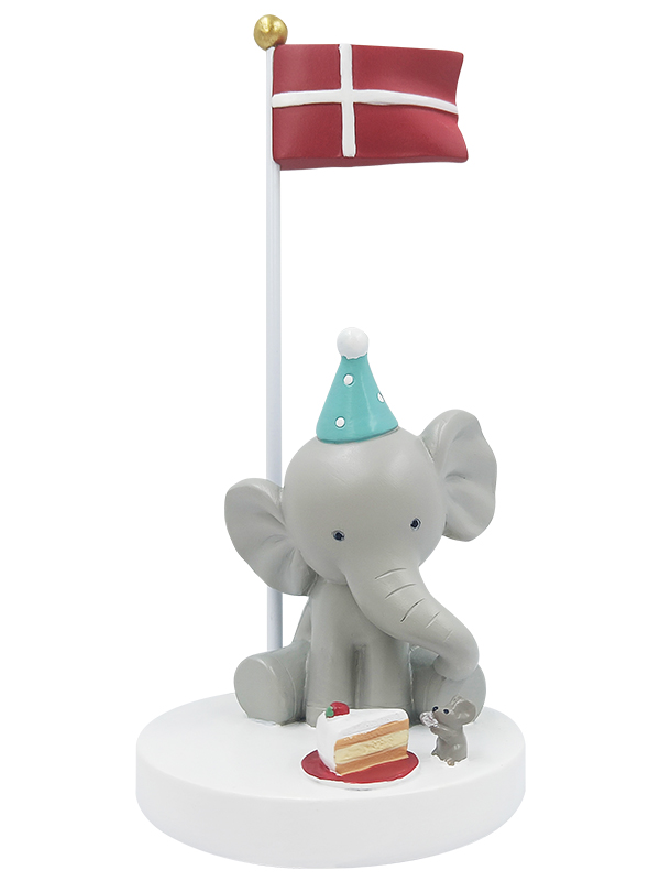 Bordflag, Elefant med mus og kage