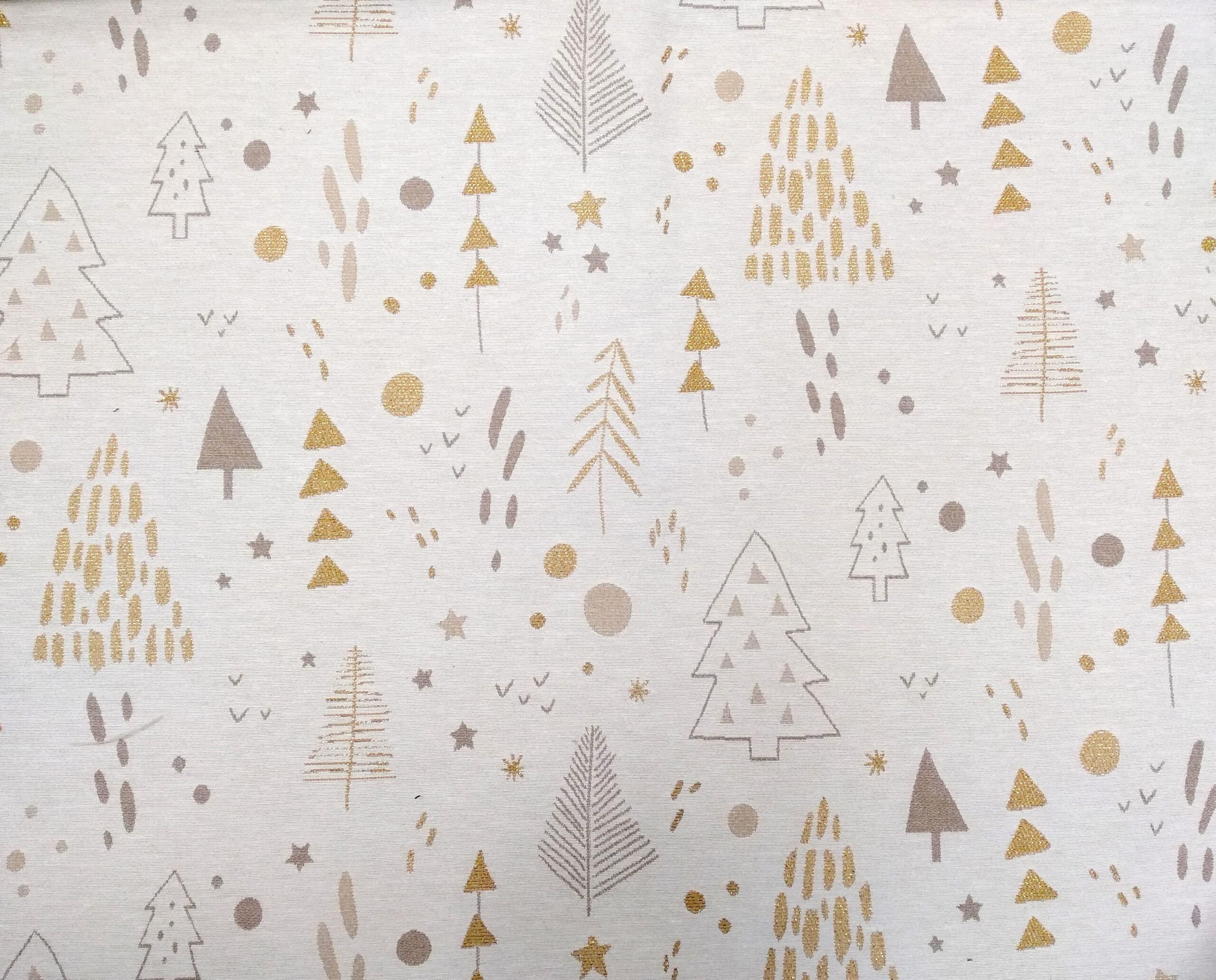 Akryldug med antislip Grafisk Jul Hvid - i metermål