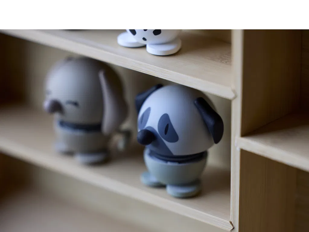 Hoptimist Mops Hund 4,4x4,8x4,9 cm, Mini, Grå