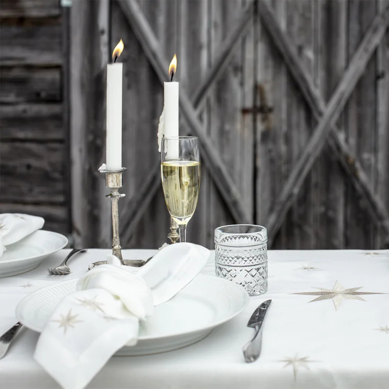 Sølvstjernedug - 140 x 340 cm