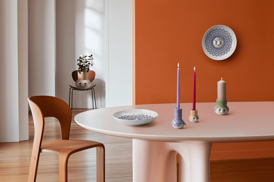 Wiinblad Olga Lysestage H9 cm gul