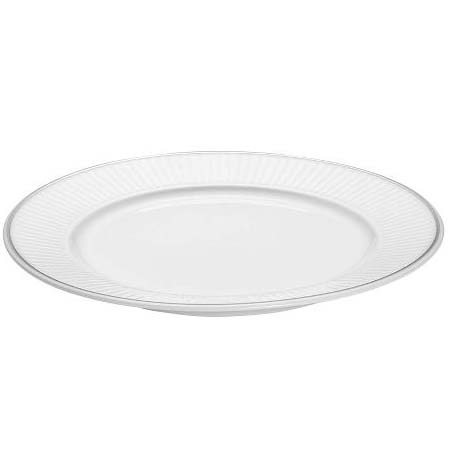 Pillivuyt Vienne plissé Tallerken flad Dia 20 cm Hvid/Platin