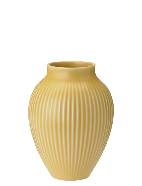 Knabstrup vase H 12.5 cm ripple yellow*