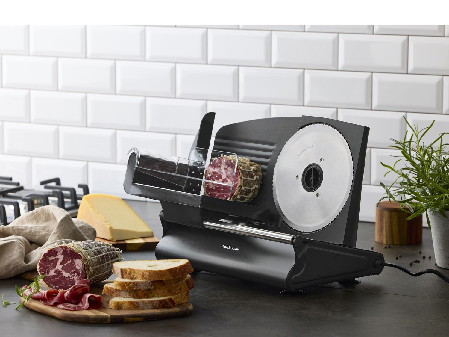 Pålægsmaskine 200 watt Sort