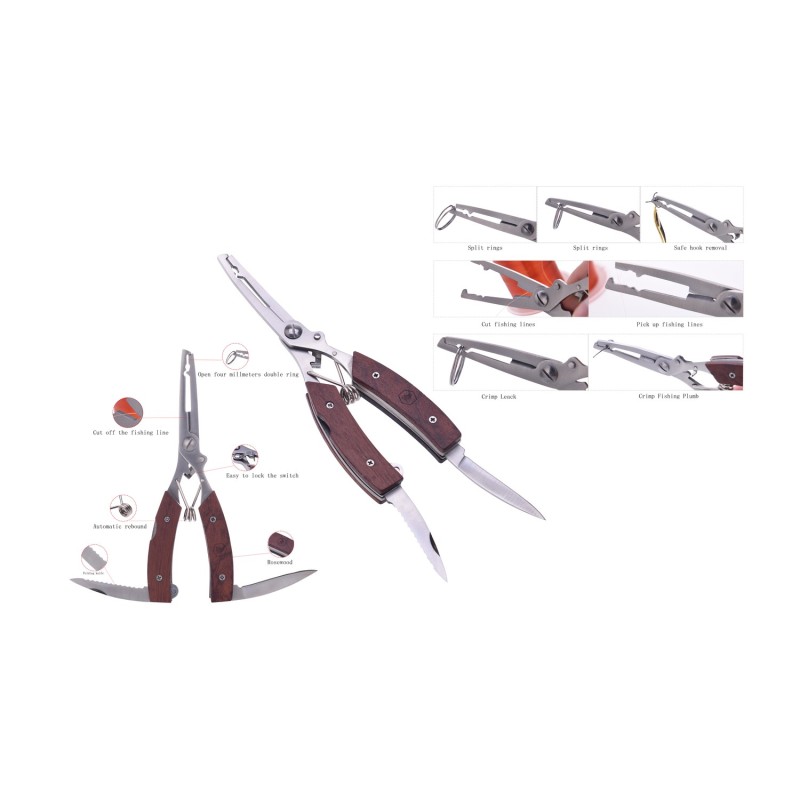 Laguiole Fiskesaks med fiskeholder. Rosentræ/stål