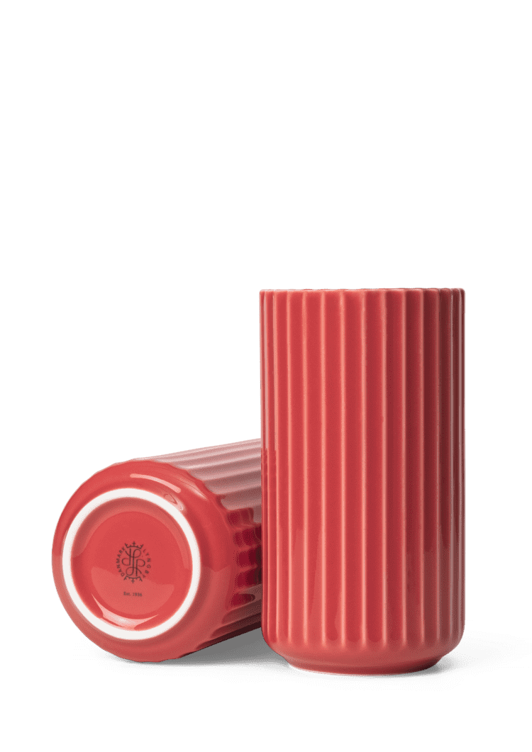 Lyngbyvase H15,5 rød porcelæn