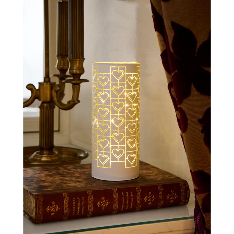 Frida Cylinder Glas Ø8,5xH20 cm, Hvid