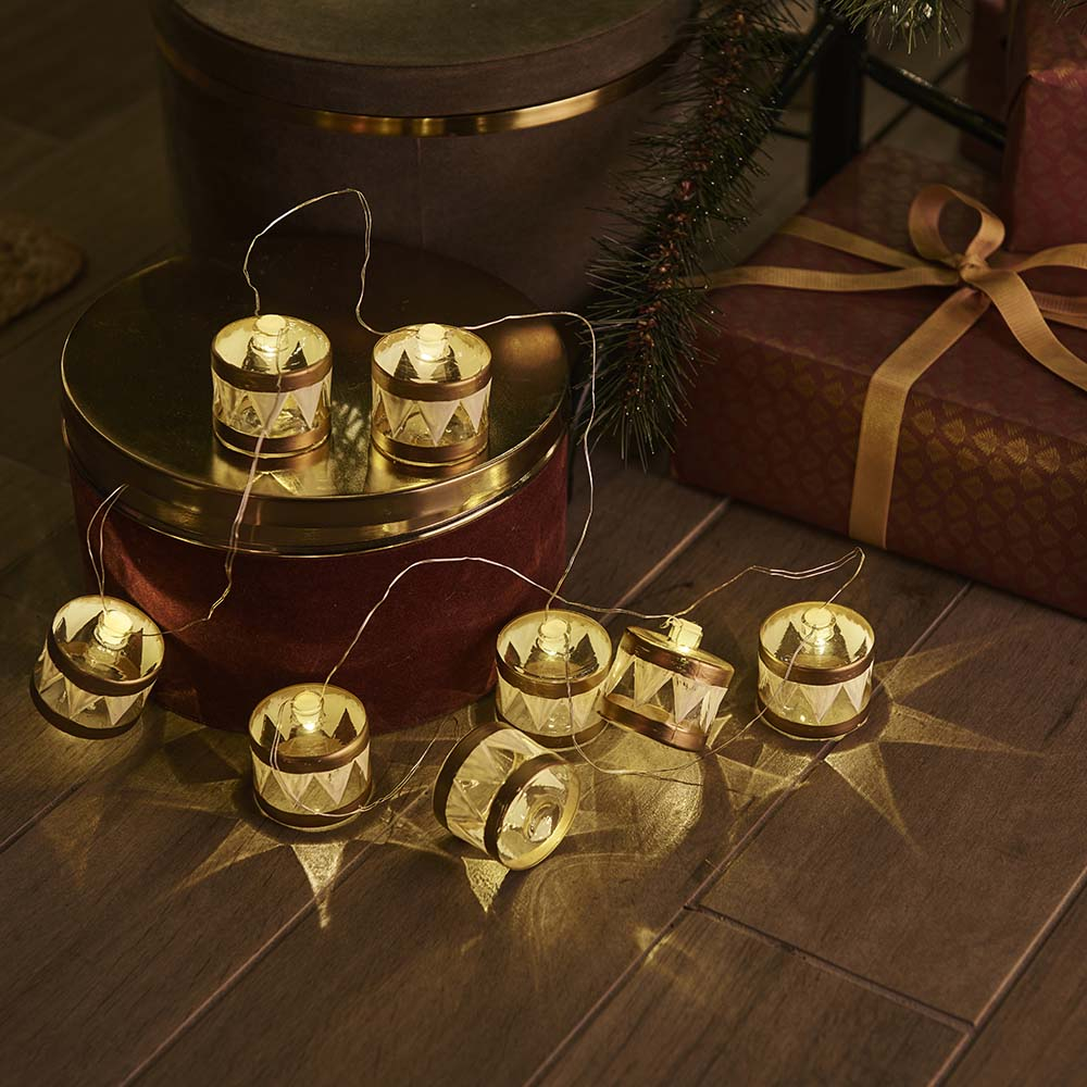 Sirius Elly Tromme Guirlande, 8 LED, Guld/Klar*