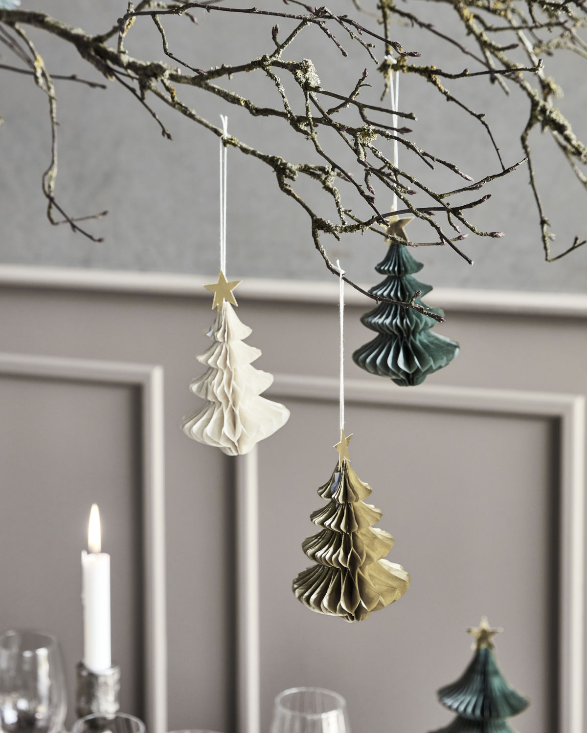 Julepynt, Tree, Elfenben 6 stk*