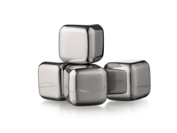 Funktion Whiskysten i rustfrit stål 4 stk.