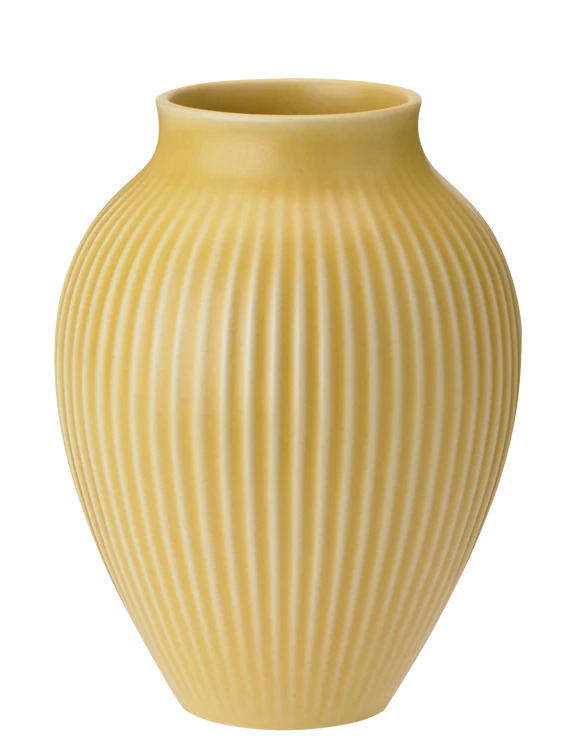 Knabstrup vase H 27 cm ripple yellow