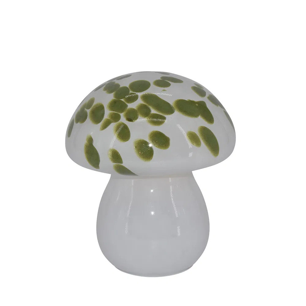 Mushroom glaslampe LED, lille, grøn, H15/D14 cm
