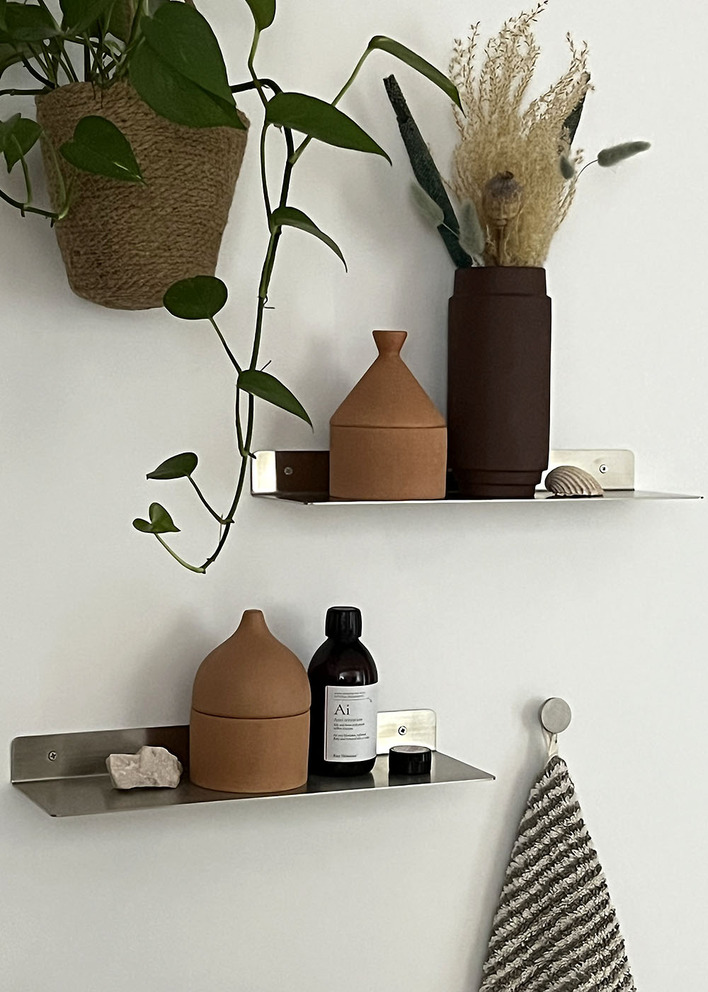 MOUD Home DOT knage børstet stål - Ø3,2 cm