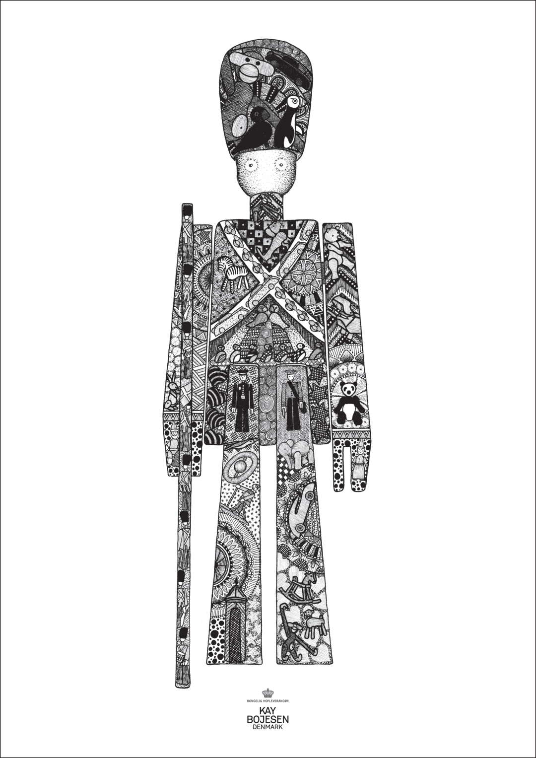 Kay Bojesen Garder plakat 50x70 cm sort/hvid