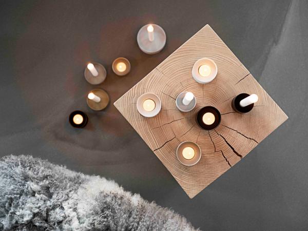 Zone Singles Fyrfadsstage Dia 7,5 x 4,2 cm Varm Grå