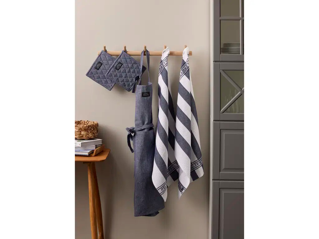 Pillivuyt Køkkentekstilsæt recycle 5 dele Navy Bomuld/Polyester