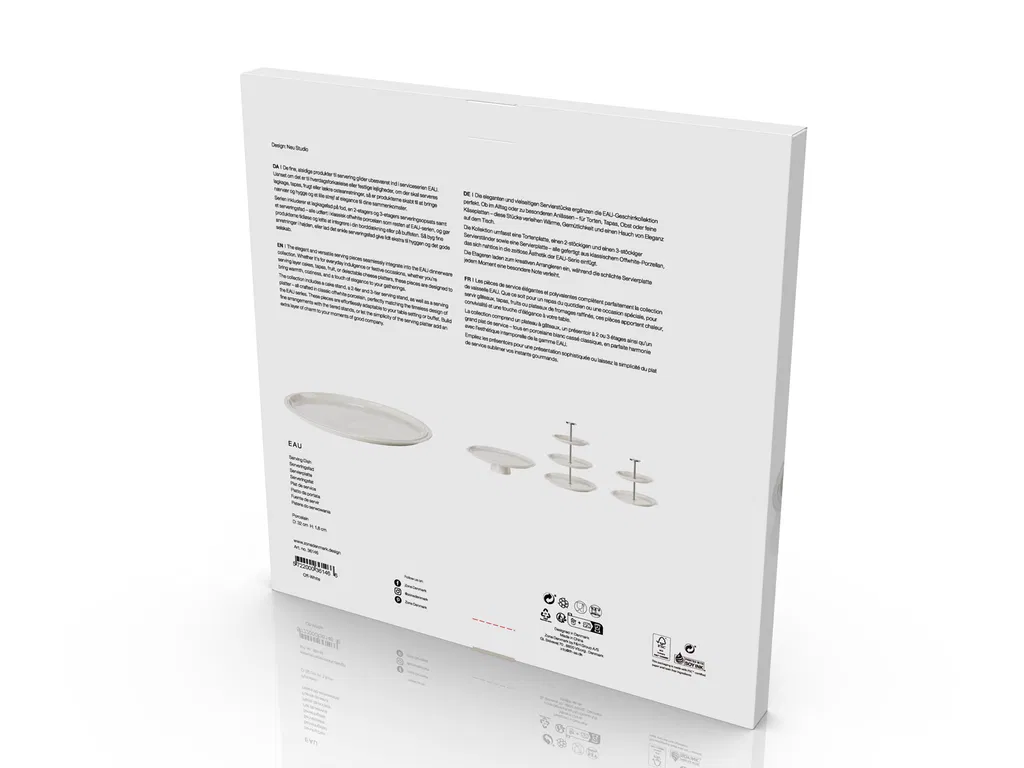 Zone Serveringsfad Eau 32 cm Offwhite Porcelæn