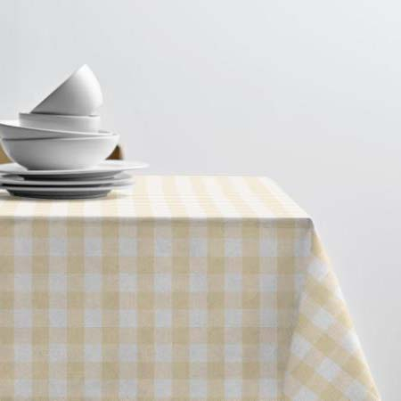 Södahl Gingham Akryldug med antiskrid 140 cm Straw - i metermål*