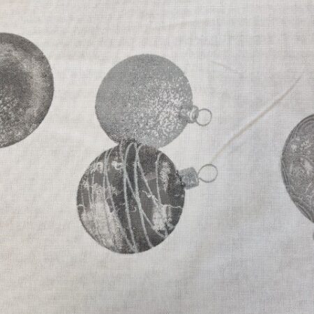 Akryldug Julekugler, Sølv, 135cm - i metermål