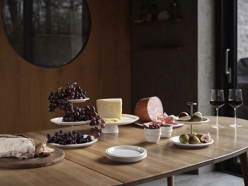 Zone Serveringsopsats, tre etager Eau 24 cm Offwhite Porcelæn