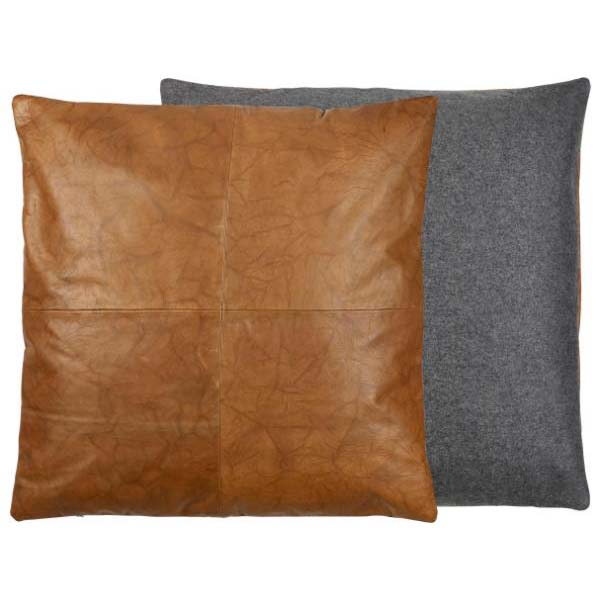 Södahl Lodge leather Pude 60 x 60 cm Sort/Tobacco