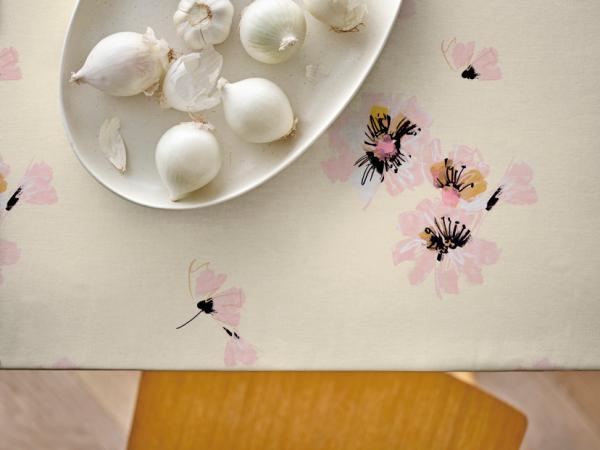 Södahl Flora Akryldug m. antislip 140 cm Yellow - i metermål