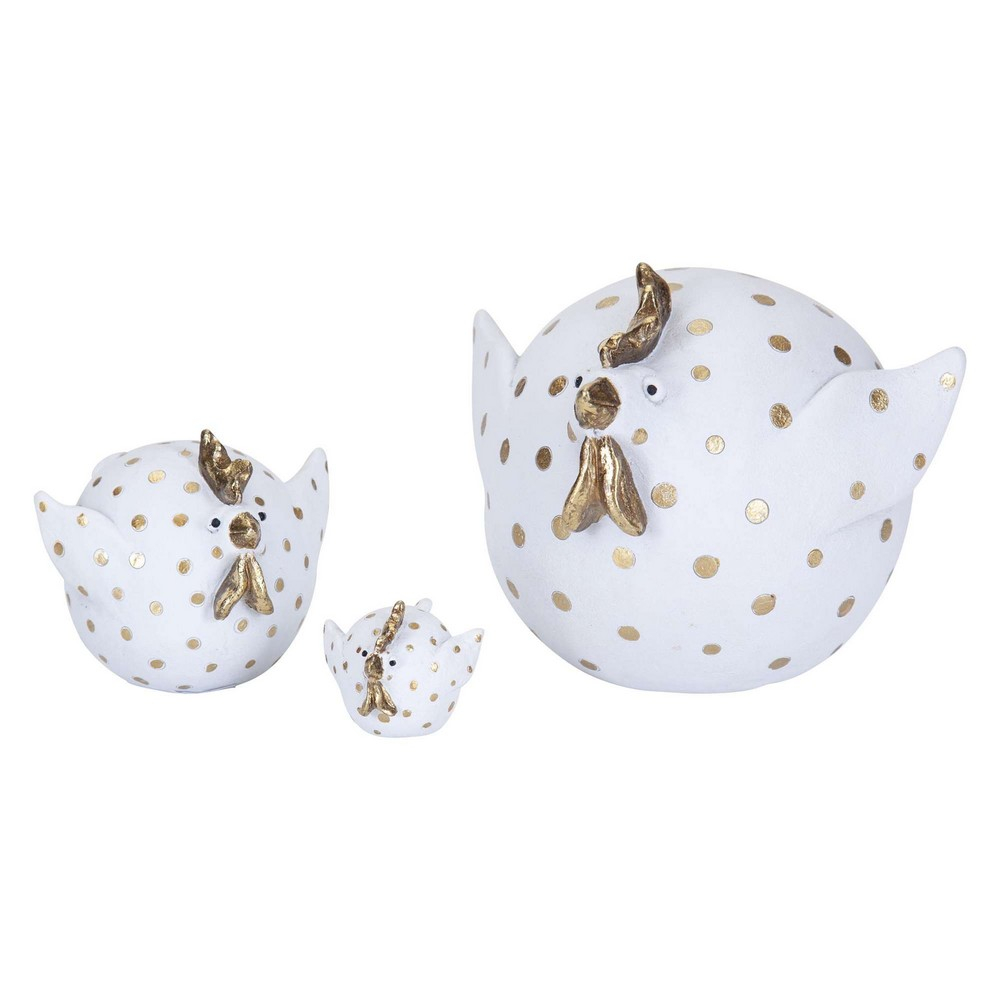 Høne Lisbeth, hvid/guld, 10,5 cm*