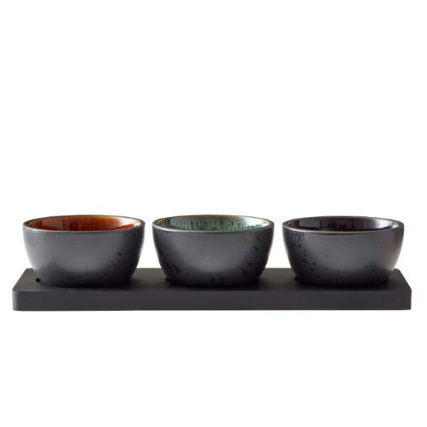 BITZ Cabaretsæt 4 dele mørkblå/grøn/amber*