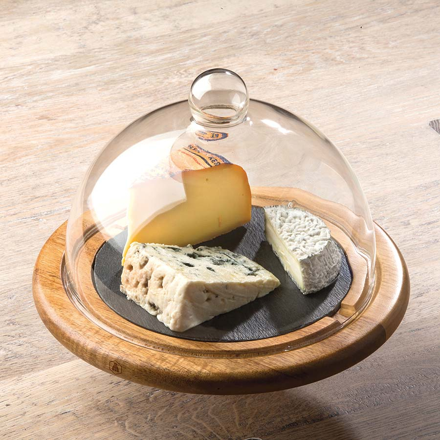 Laguiole Osteklokke med træbræt