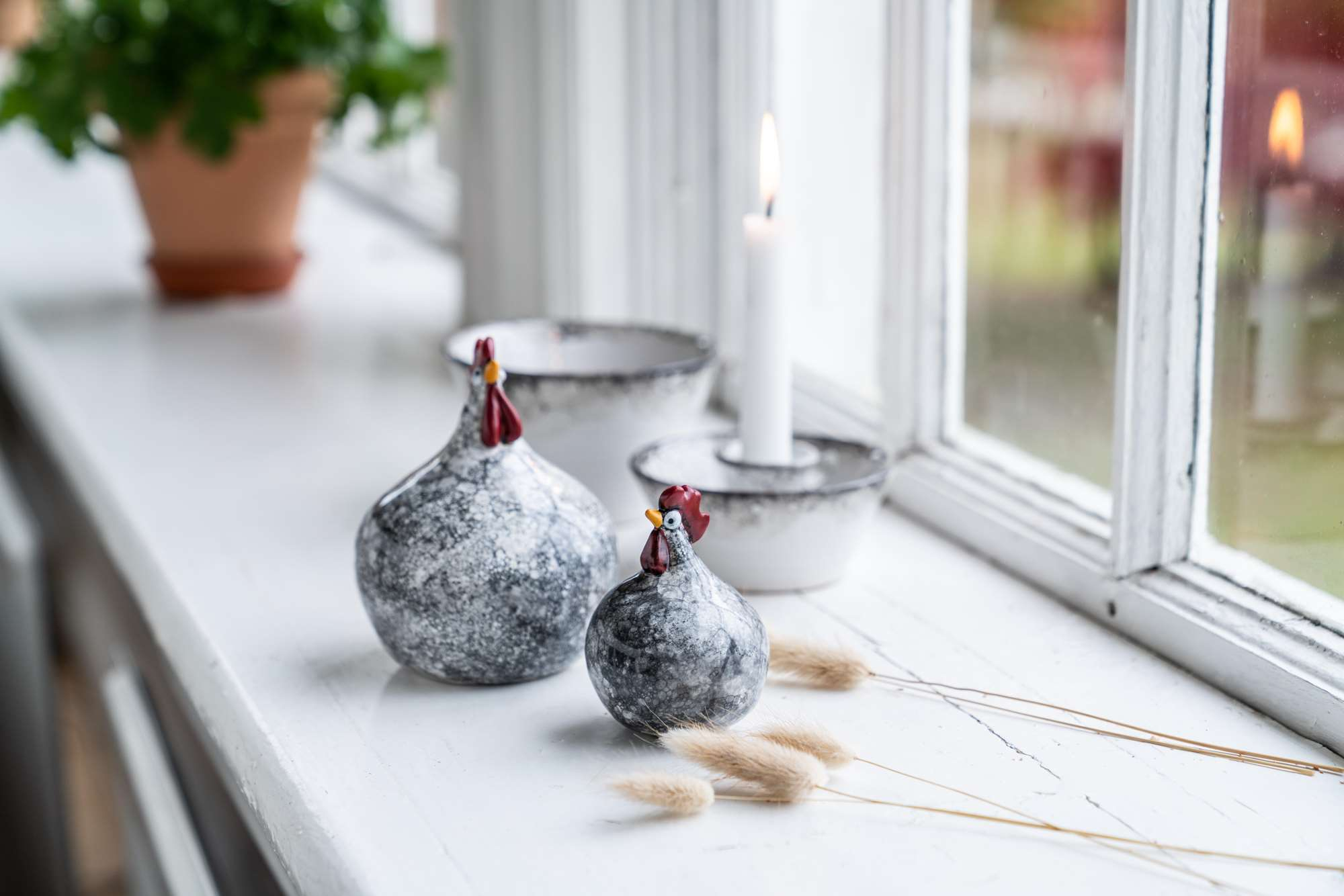 Høne Bubble black H.12cm