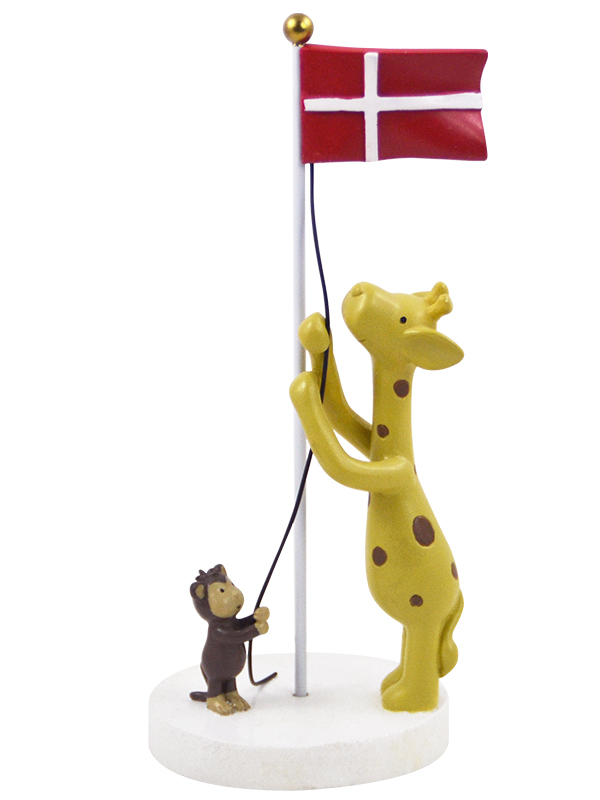 Bordpynt, giraf og abe med flag