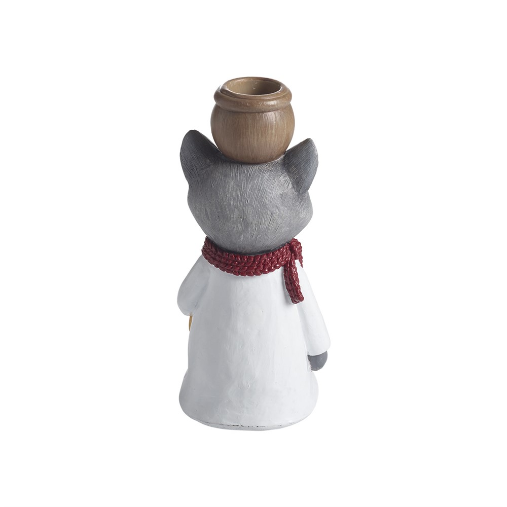 Lysestage Kat, Snowman H.14,8cm