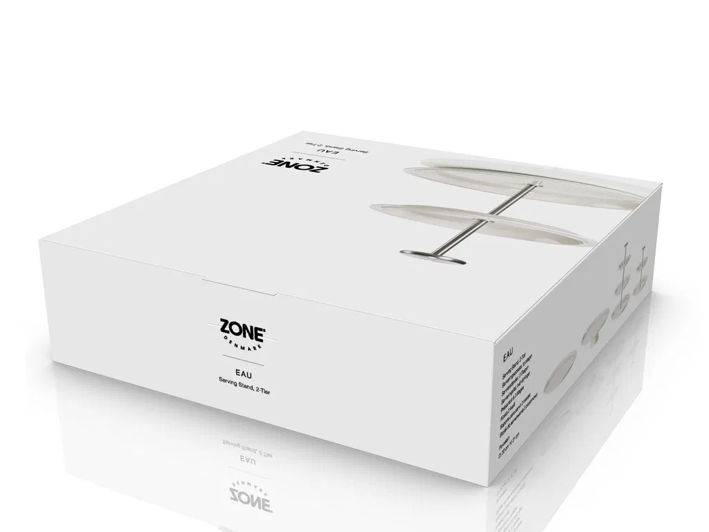 Zone Serveringsopsats, to etager Eau 20 cm Offwhite Porcelæn