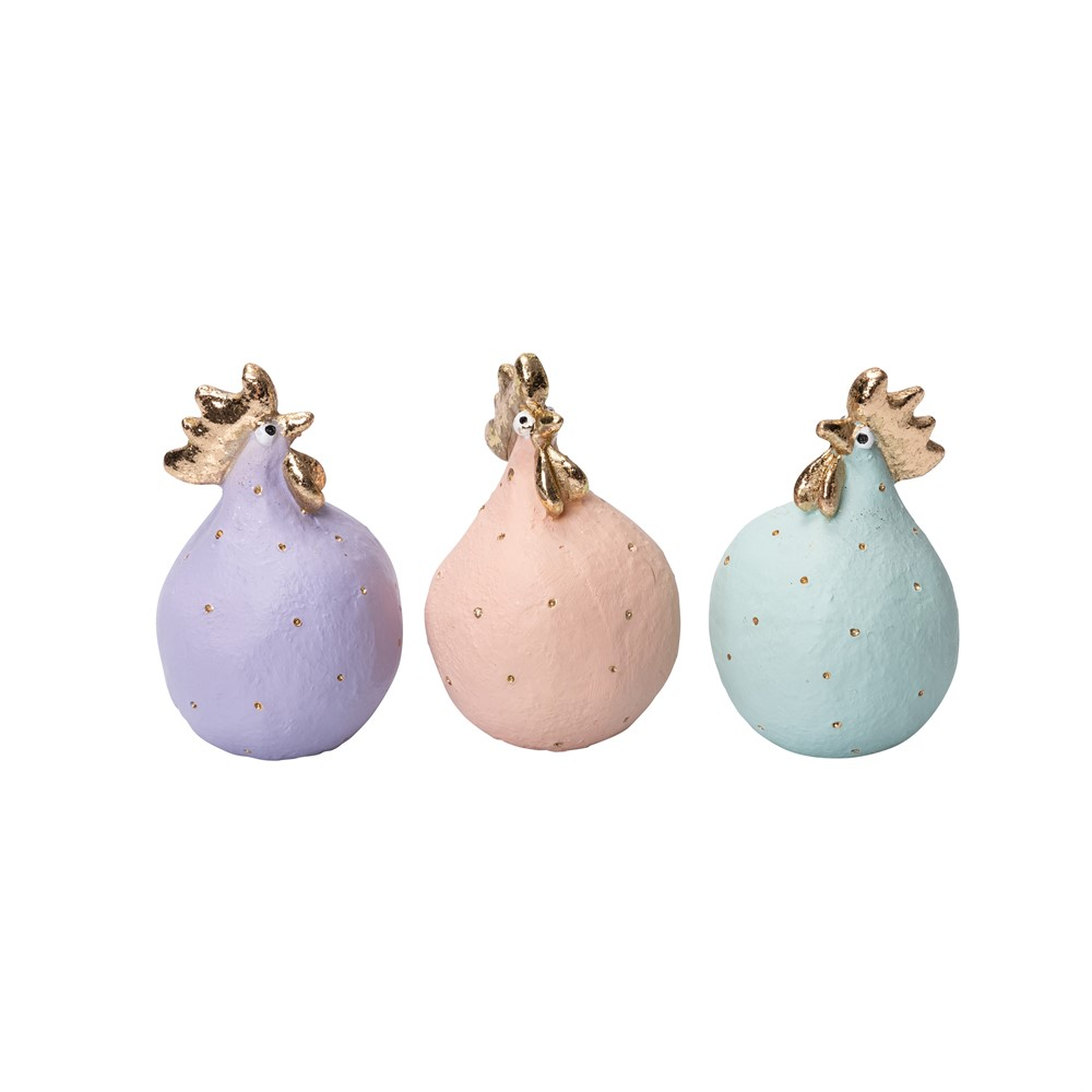 Hen 3stk Amethyst, Rose quartz, Jade H5,2cm