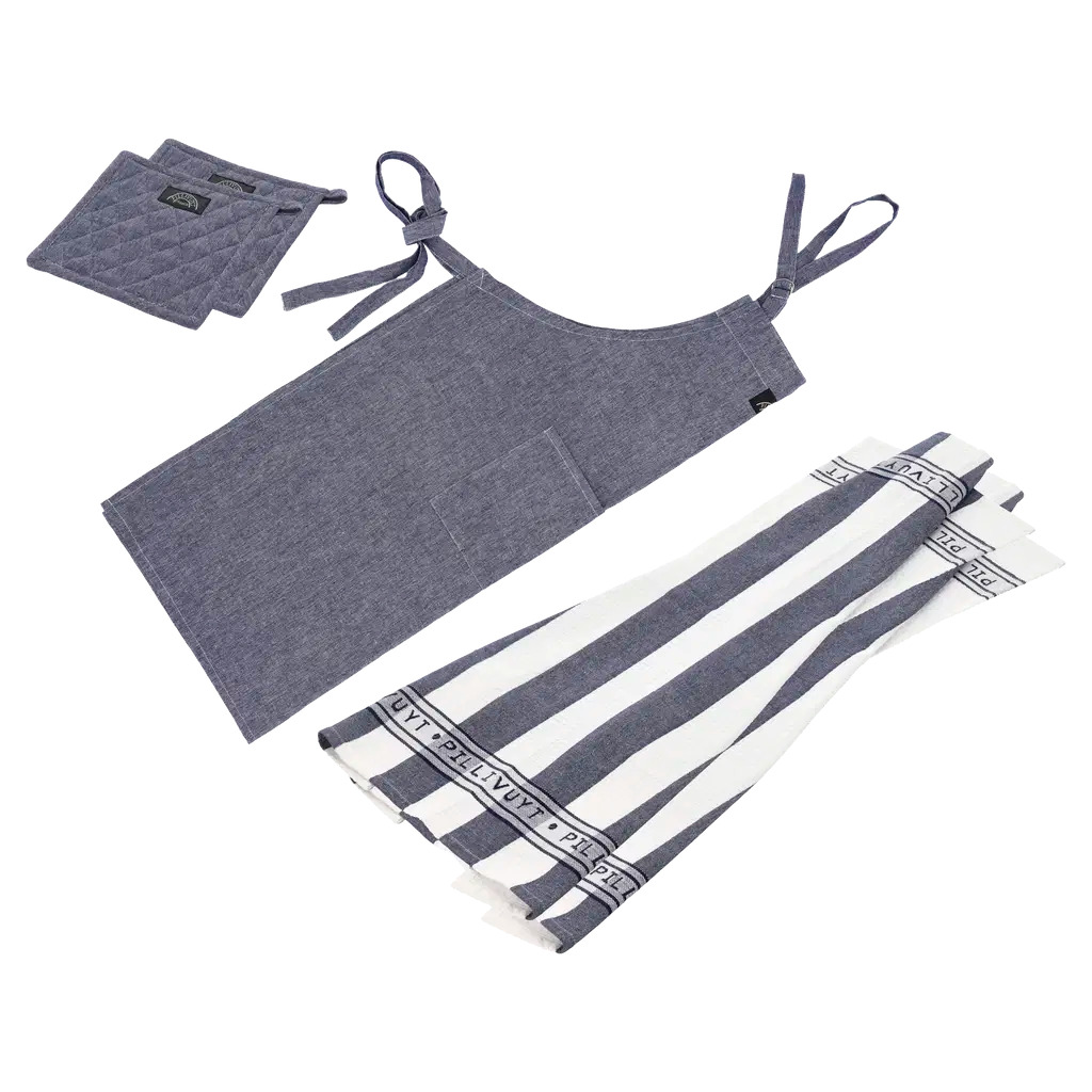 Pillivuyt Køkkentekstilsæt recycle 5 dele Navy Bomuld/Polyester