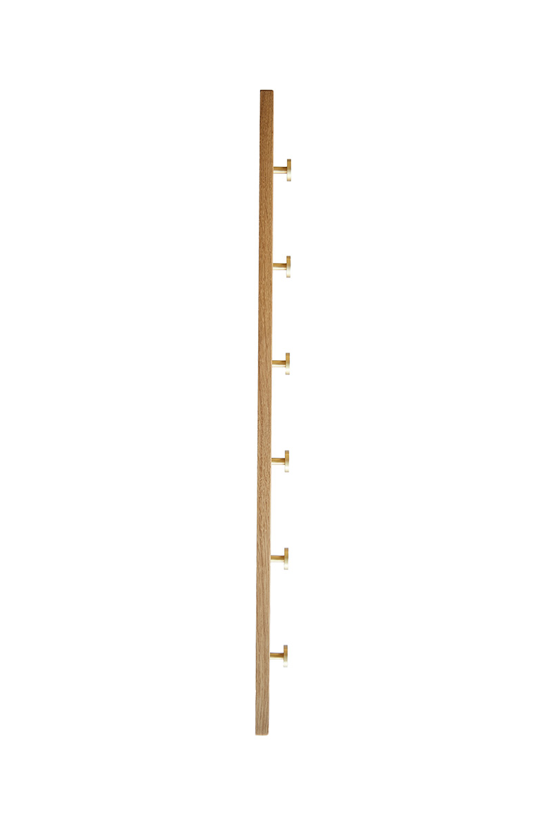 MOUD Home OAK Knagerække Egetræ Med Messing Knager - 70 cm