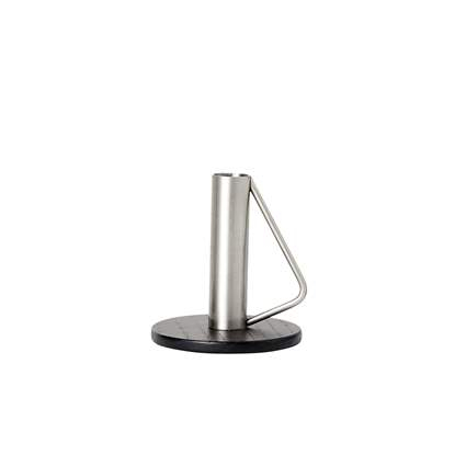 Candleholder - Medium, Brushed steel/black*