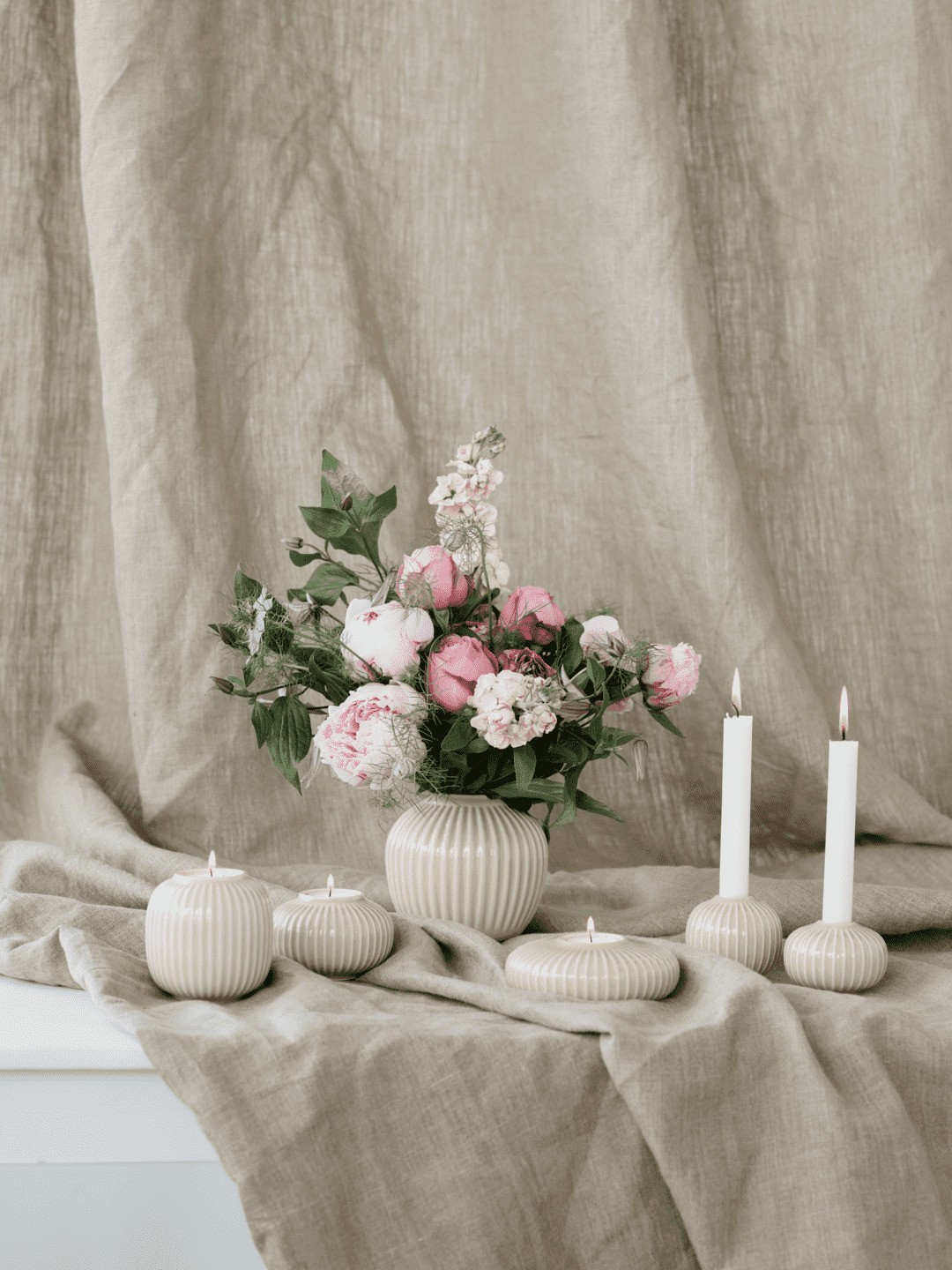 Hammershøi Fyrfadsstage Ø10 cm, Sand*