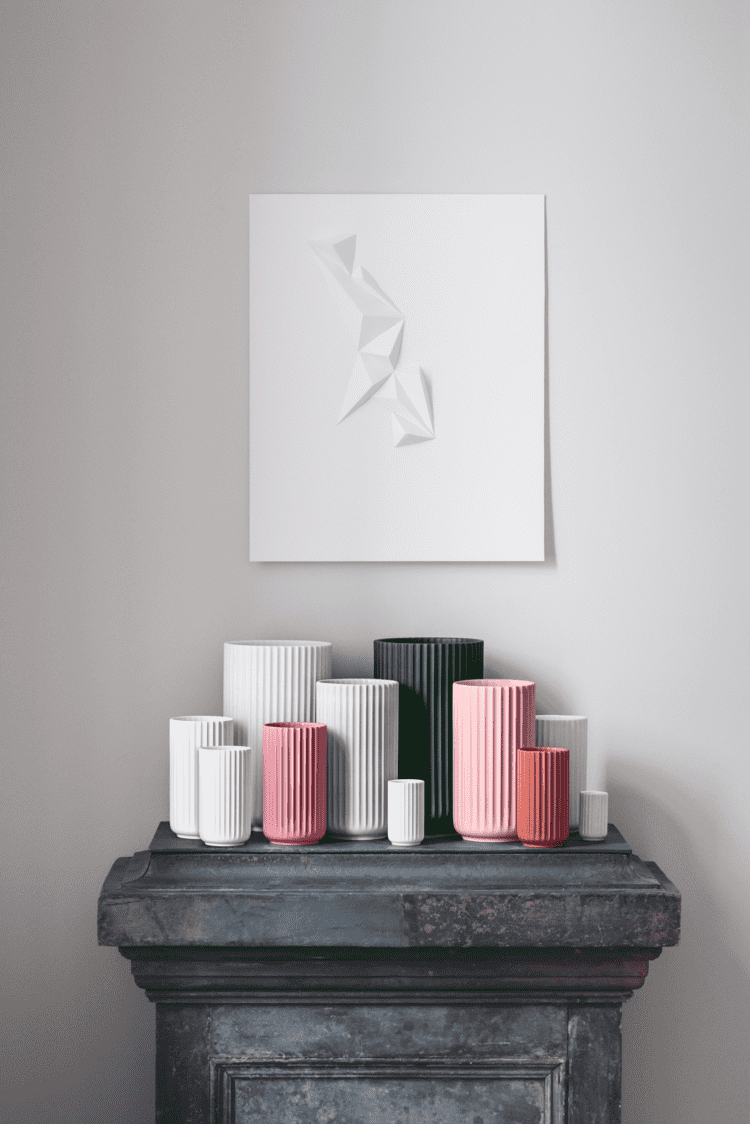 Lyngbyvase H15,5 rød porcelæn