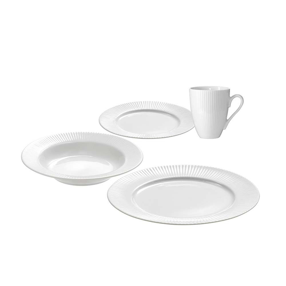Groovy Porcelæn Suppe tallerken, 22 cm, hvid