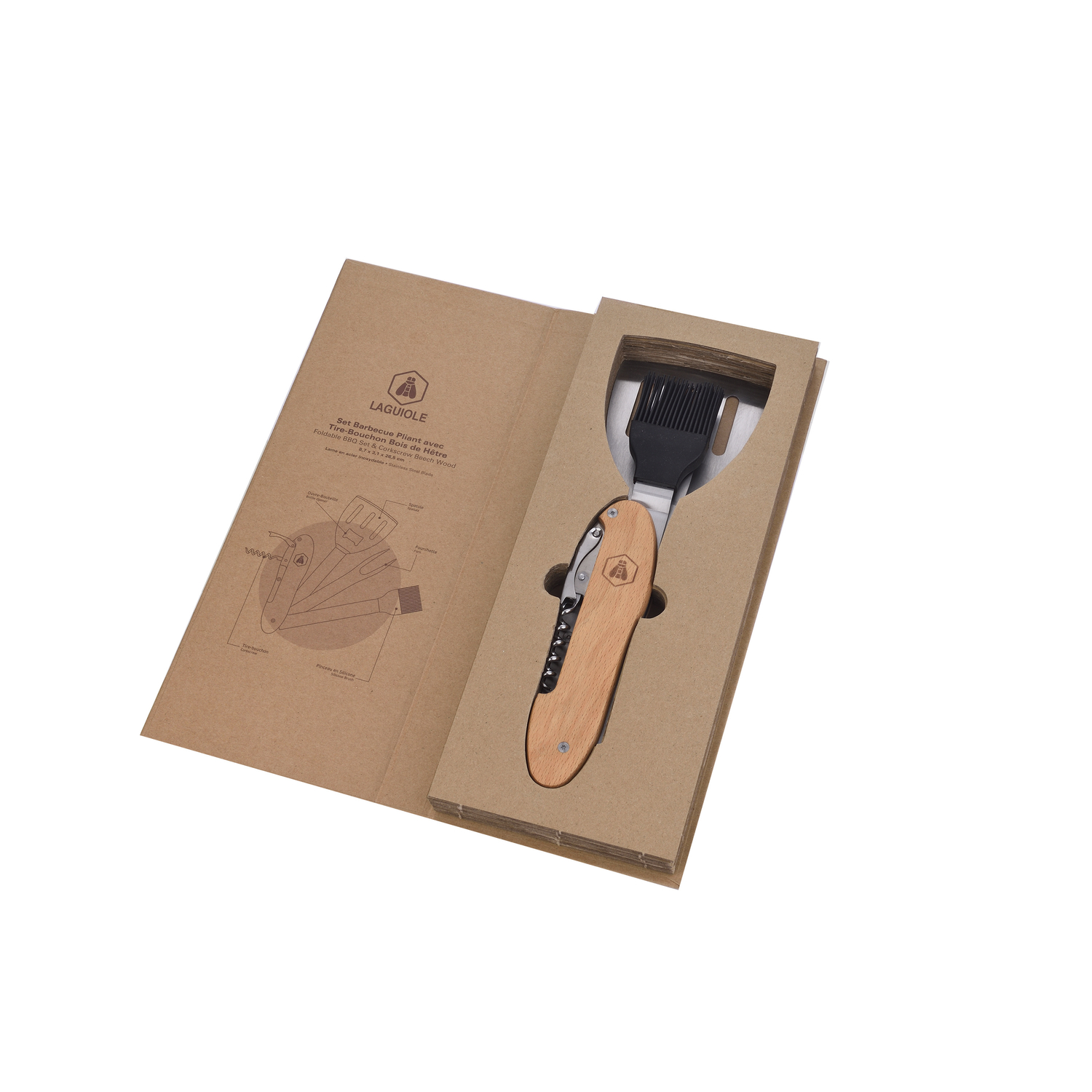 Laguiole Foldbar grillsæt og proptrækker