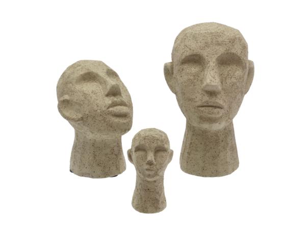 Villa Collection Talvik Figur Hoved 16 x 18 x 23 cm Lys olivengrøn
