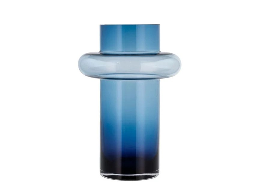 Vase Tube 30 cm Dark Blue Glas*