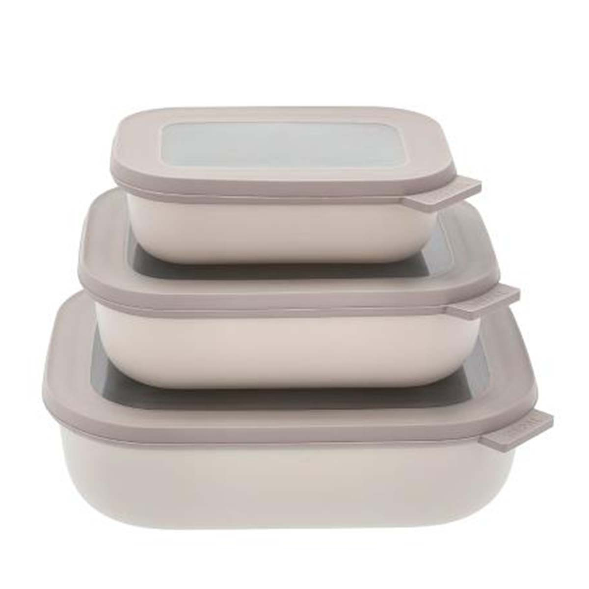 Mepal Cirqula lav Rekt. skålesæt m.låg 3 stk. Nordic white